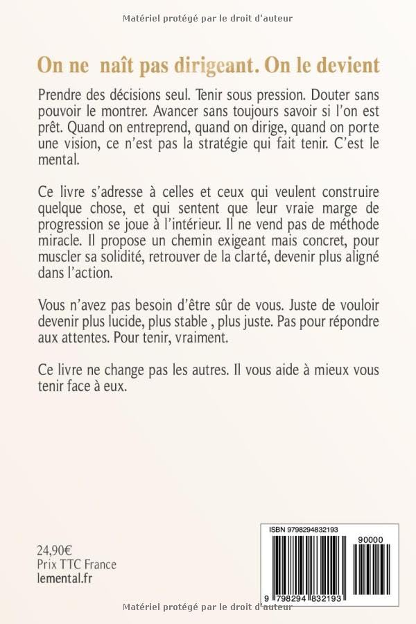 Couverture du livre Mental du Dirigeant pour les chefs d'entreprise – vue 3