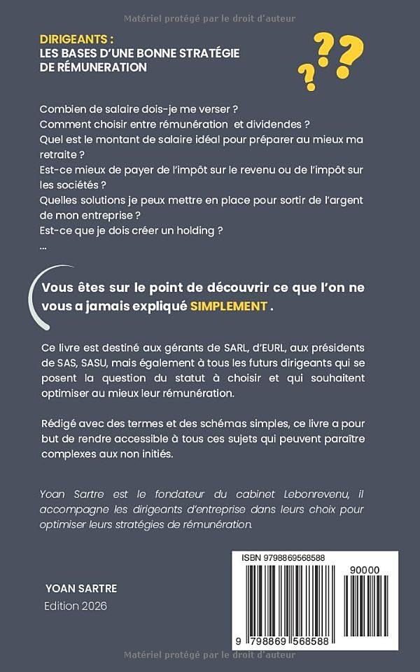 Livre portant sur la stratégie de rémunération dirigeant SARL et SAS – vue 3